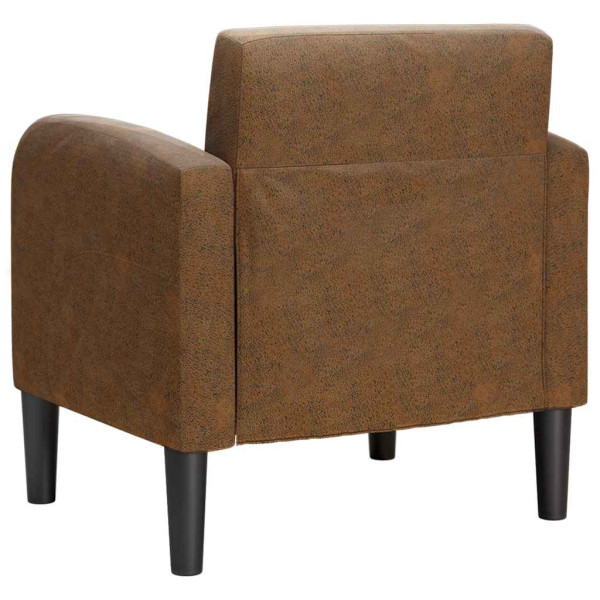 Sillón con reposabrazos marrón 54 cm cuero sintética M 5