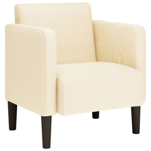 Sillón con reposabrazos color crema 54 cm tejido de pana H