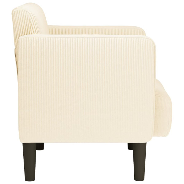 Sillón con reposabrazos color crema 54 cm tejido de pana M 4