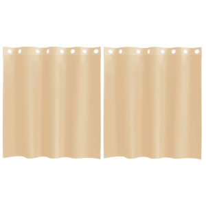 Cortinas de voile com ilhós 2 pcs areia H