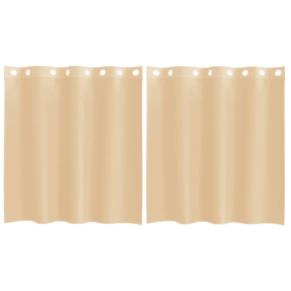Cortinas de voile com ilhós 2 pcs areia M 2