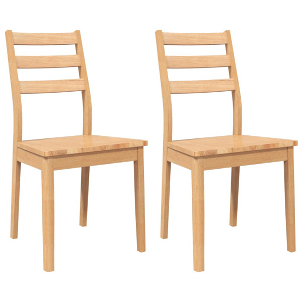 Sillas de comedor  2 uds madera maciza natural caucho M 2