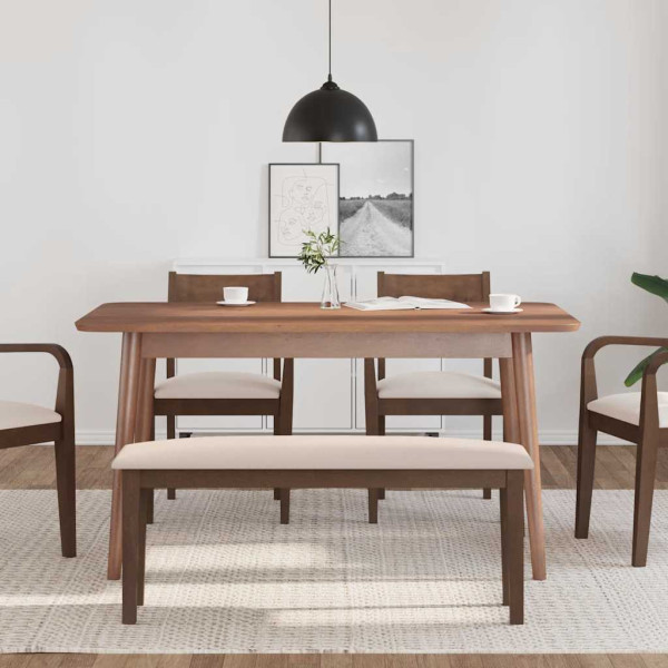 Banco 110 cm madera maciza marrón caucho M 3