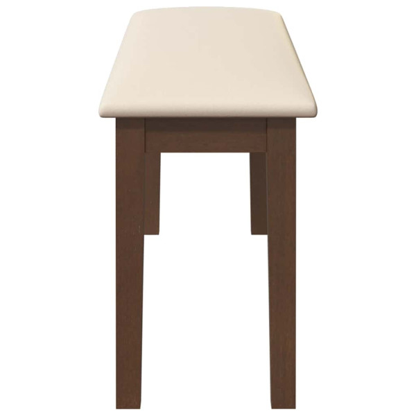 Banco 110 cm madera maciza marrón caucho M 5