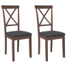 Sillas de comedor con cojines 2 uds madera maciza marrón caucho 2
