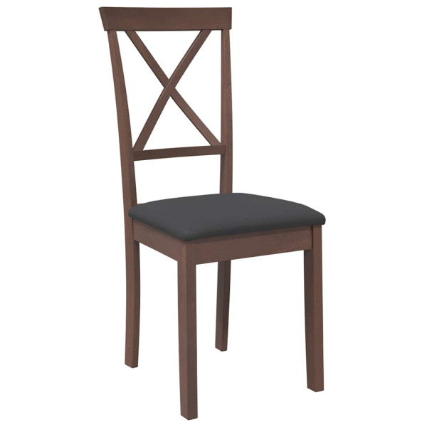 Cadeiras de jantar com almofadões 2 pcs madeira maciça castanho M 4