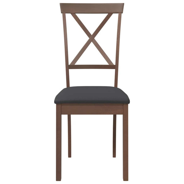 Sillas de comedor con cojines 2 uds madera maciza marrón caucho M 5