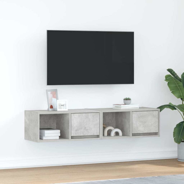 Muebles de TV 2uds madera ingeniería gris hormigón 60x31x25.5cm D