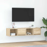 Muebles de TV 2 uds madera ingeniería roble Sonoma 60x31x25.5cm 1