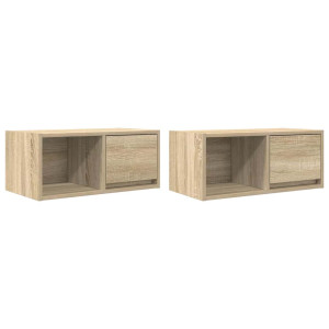 Móveis de TV 2pcs 60x31x25.5cm deriv. madeira carvalho sonoma H