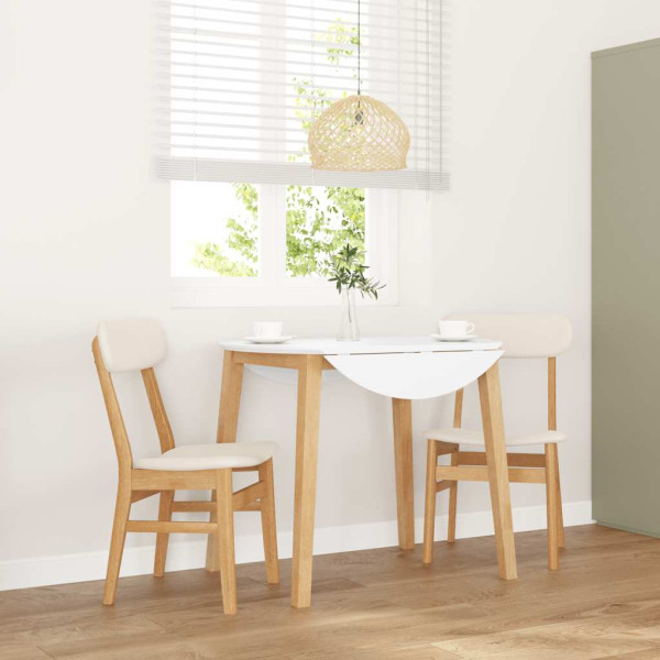 Sillas de comedor con cojines 2 uds madera maciza caucho D