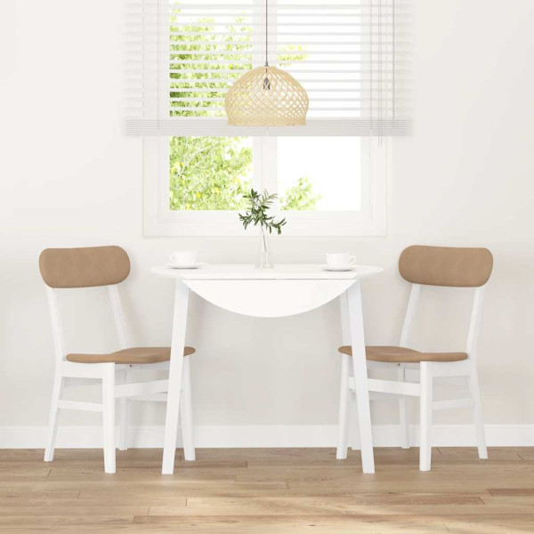 Cadeiras de jantar com almofadões 2 pcs madeira maciça branco M 3