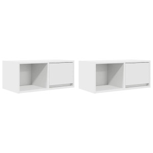 Móveis de TV 2 pcs 60x31x25.5 cm deriv. madeira branco H