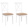 Cadeiras de jantar com almofadões 2 pcs madeira maciça branco 2