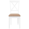 Sillas de comedor con cojines 2uds madera maciza blanco caucho 5