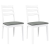 Sillas de comedor con cojines 2uds madera maciza blanco caucho 2