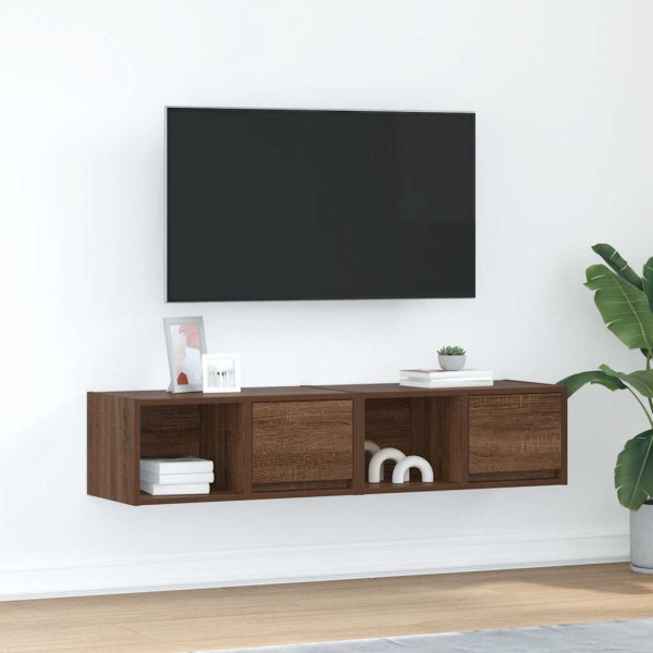 Muebles de TV 2uds Roble marrón 60x31x25.5 cm Madera ingeniería D