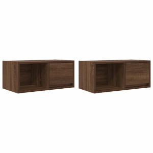 Móveis de TV 2pcs 60x31x25.5cm deriv. madeira carvalho castanho H