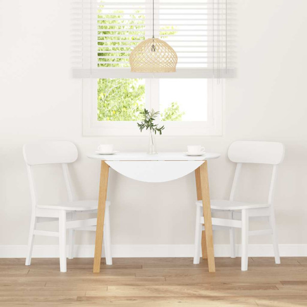 Sillas de comedor 2 unidades madera maciza de caucho blanco M 3