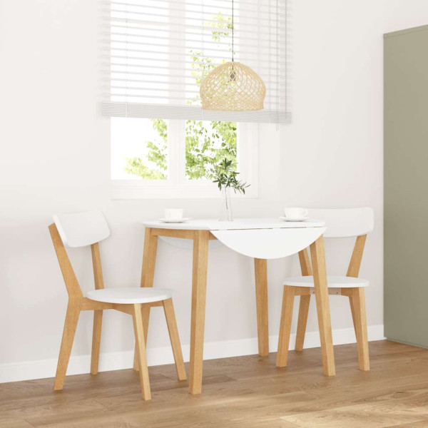 Sillas de comedor 2 unidades madera maciza de caucho D