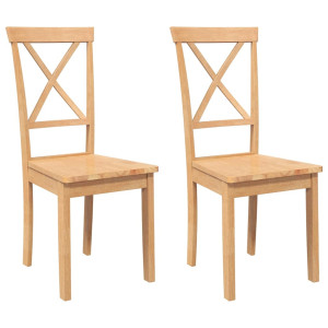 Sillas de comedor 2 unidades madera maciza de caucho H