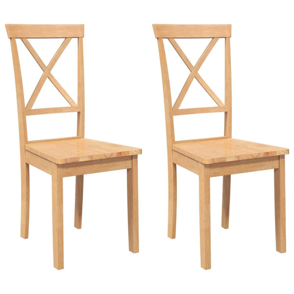 Cadeiras de jantar 2 pcs madeira de seringueira maciça M 2