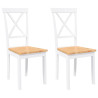 Cadeiras de jantar 2 pcs madeira de seringueira maciça branco 2
