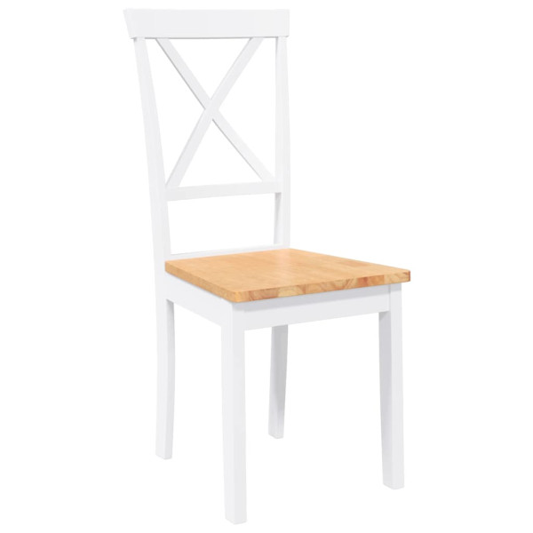 Sillas de comedor 2 unidades madera maciza de caucho blanco M 4