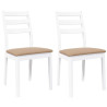 Sillas de comedor con cojines 2uds madera maciza blanco caucho 2