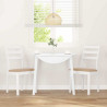Sillas de comedor con cojines 2uds madera maciza blanco caucho 3