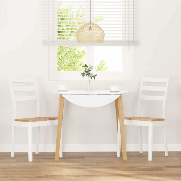 Sillas de comedor 2 unidades madera maciza de caucho blanco M 3