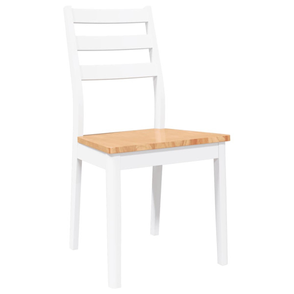 Sillas de comedor 2 unidades madera maciza de caucho blanco M 4