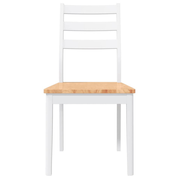 Sillas de comedor 2 unidades madera maciza de caucho blanco M 5