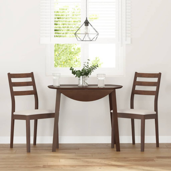 Cadeiras de jantar com almofadões 2 pcs madeira maciça castanho M 3