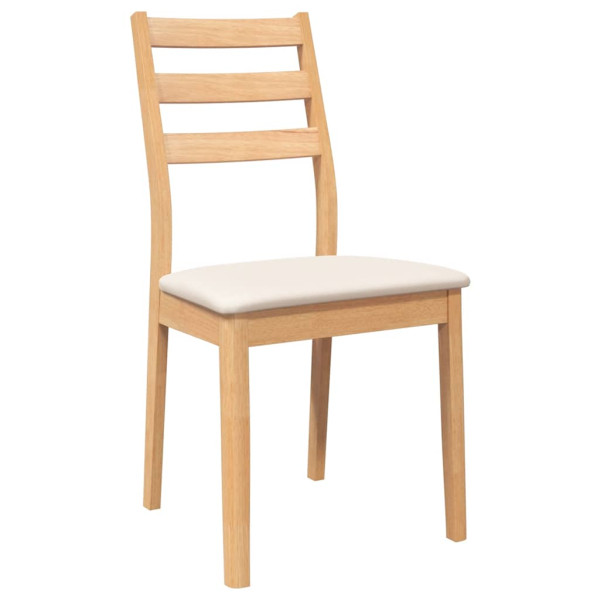 Sillas de comedor con cojines 2uds madera maciza natural caucho M 4