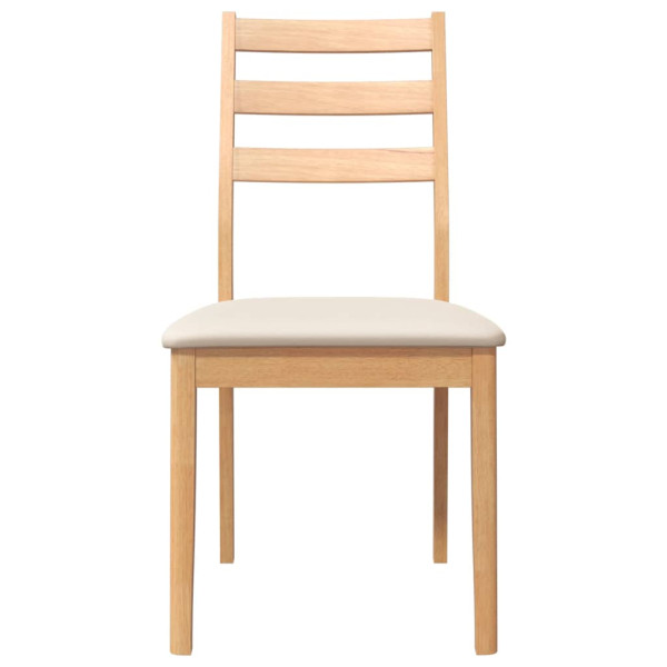 Cadeiras de jantar com almofadões 2 pcs madeira maciça natural M 5