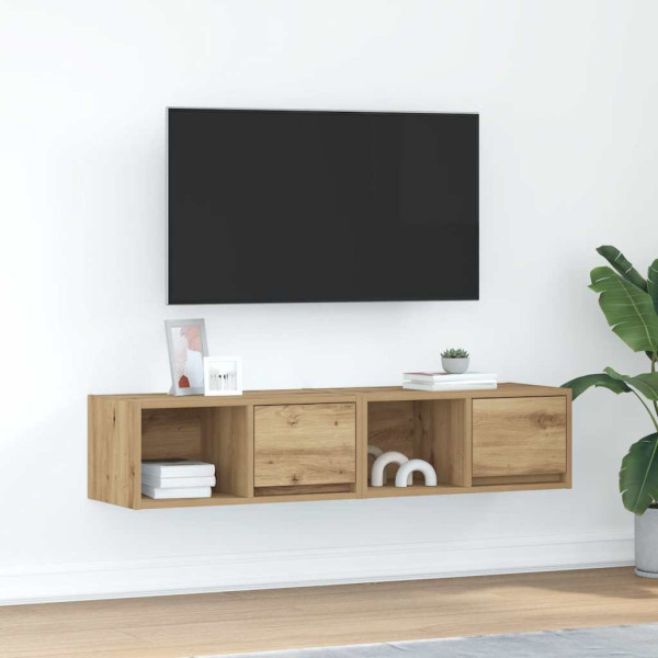 Muebles para TV 2 uds madera roble artisan 60x31x25.5 cm D