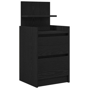 Mesa de cabeceira com 2 gavetas 38x34x80 cm preto H
