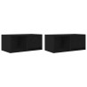 Muebles de TV 2 uds Roble Negro 60x31x25.5 cm Madera ingeniería 2