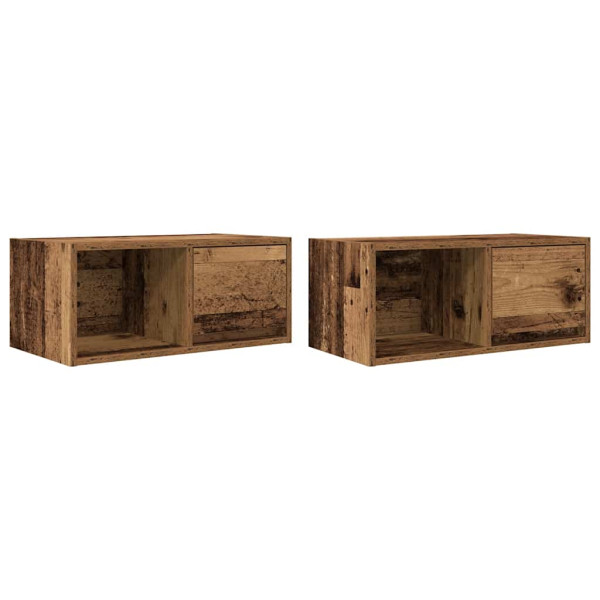 Muebles de TV 2 uds 60x31x25.5 cm Madera ingeniería envejecida M 2