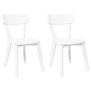 Cadeiras de jantar 2 pcs madeira de seringueira maciça branco H