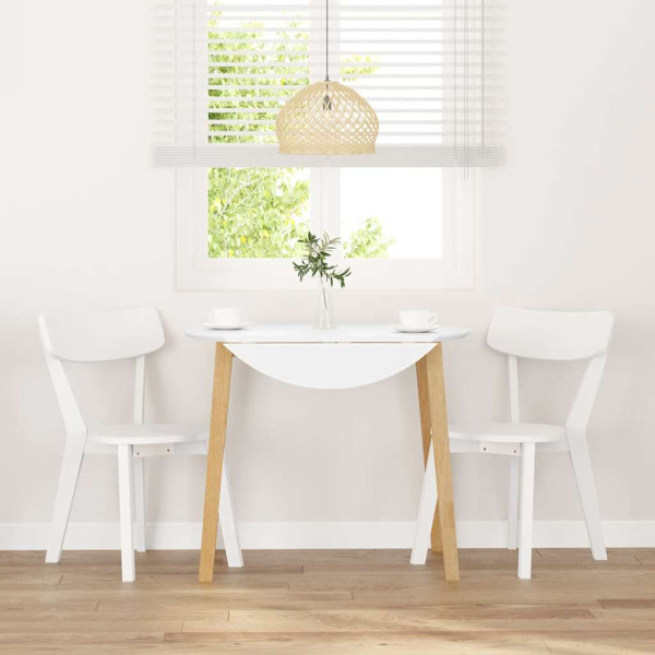 Sillas de comedor 2 unidades madera maciza de caucho blanco M 3