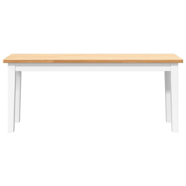 Banco 110 cm madera maciza caucho blanco M 4