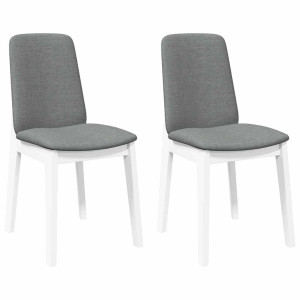 Cadeiras de jantar com almofadões 2 pcs madeira maciça branco H