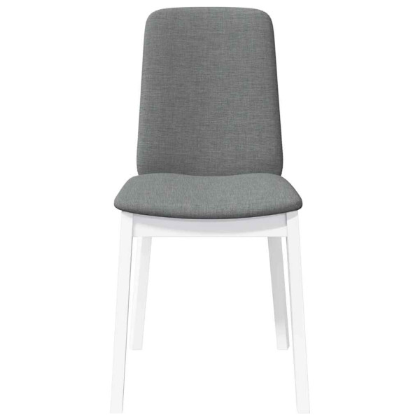 Sillas de comedor con cojines 2uds madera maciza blanco caucho M 5