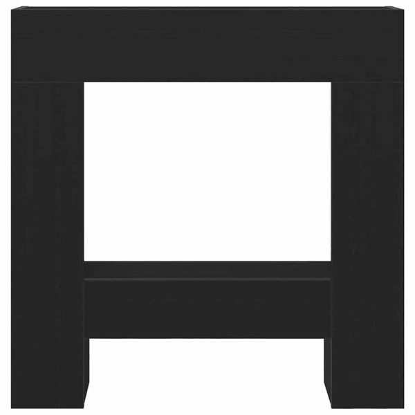 Borde de chimenea madera ingeniería roble negro 81x18x82 cm M 5