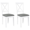 Cadeiras de jantar com almofadões 2 pcs madeira maciça branco 2