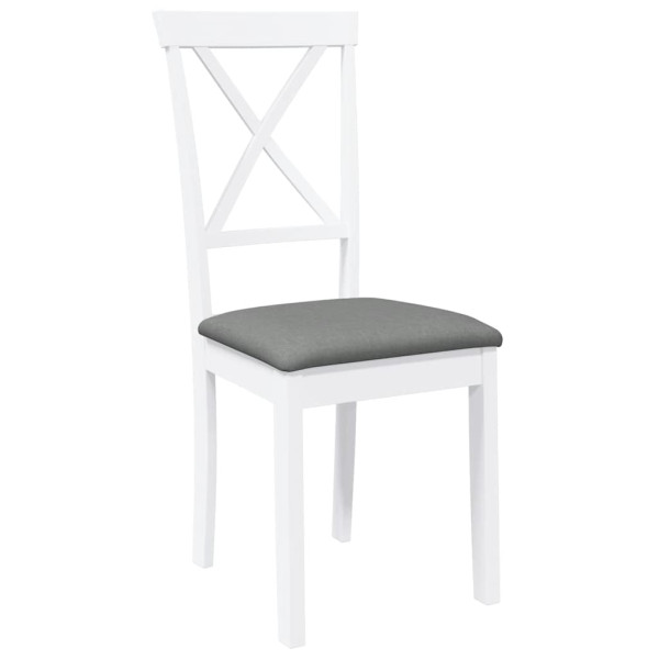 Cadeiras de jantar com almofadões 2 pcs madeira maciça branco M 4