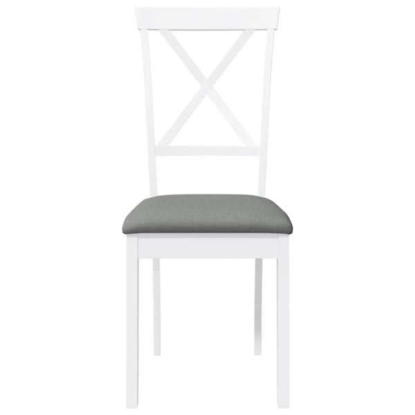 Cadeiras de jantar com almofadões 2 pcs madeira maciça branco M 5