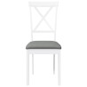Sillas de comedor con cojines 2uds madera maciza blanco caucho 5